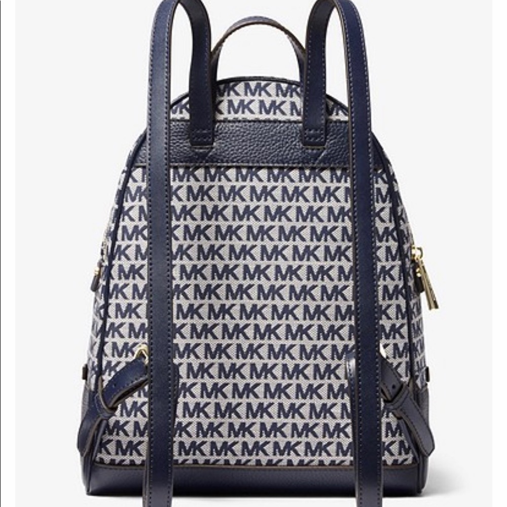 MK Rhea Medium Logo Jacquard Backpack - Picture 4 of 15